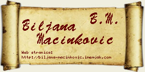 Biljana Mačinković vizit kartica